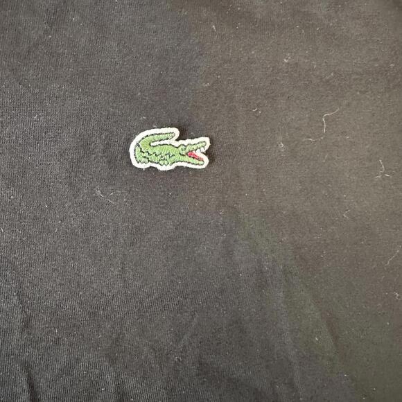 Lacoste Men's Black V-Neck Cotton T-Shirt - M Like New - Picture 3 of 7